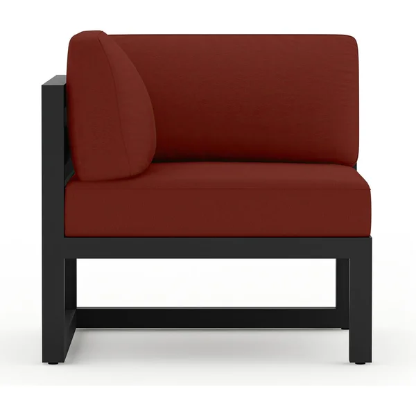 Misty Cove Aluminum Corner Section in Black/Canvas Henna by Lakeview Outdoor Designs