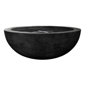 Valley Bay 4 48 Inch Round GFRC Propane Fire Bowl in Ebony by Lakeview Outdoor Designs