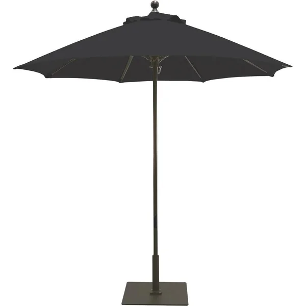 Galtech 7.5 Ft. Octagonal Aluminum Patio Market Umbrella W/ Push Lift - Antique Bronze Frame W/ Sunbrella Canvas Black Canopy