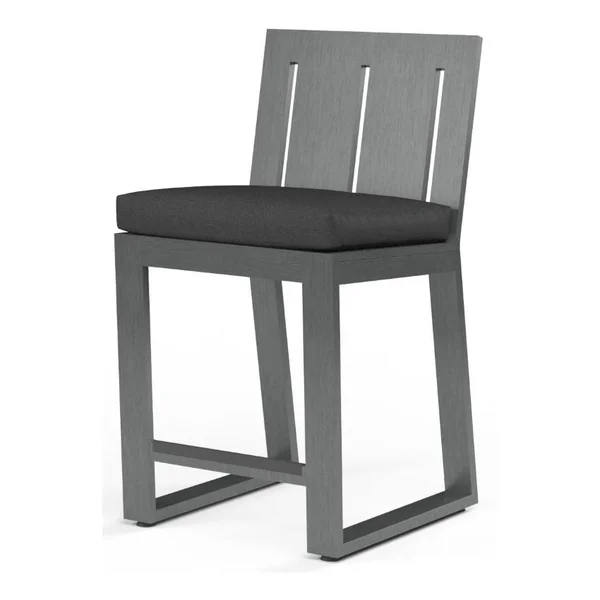 Redondo Aluminum Counter Stool w/ No Welt in Slate/Spectrum Carbon by Sunset West