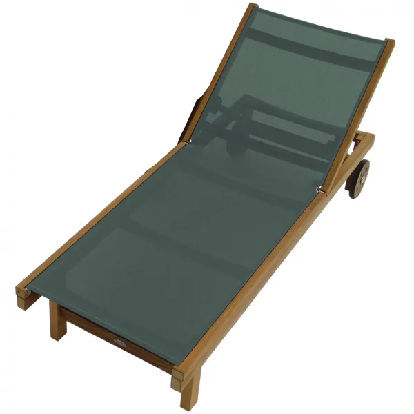 Sundaze Teak Chaise Lounge in Moss by Royal Teak Collection