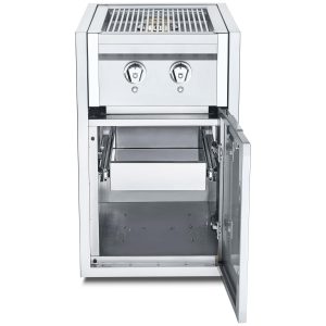 Crown Verity Infinite Series 21-Inch Enclosed Cabinet Storage W/ Natural Gas Double Side Burner, Single Storage Drawer And LED Lighting - IBISC-SBNG-1D-LT