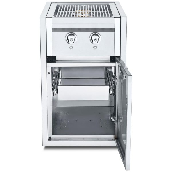 Crown Verity Infinite Series 21-Inch Enclosed Cabinet Storage W/ Natural Gas Double Side Burner, Single Storage Drawer And LED Lighting - IBISC-SBNG-1D-LT
