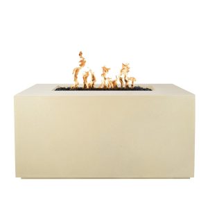 Pismo 48 Inch Rectangular GFRC Propane Fire Pit in Vanilla by The Outdoor Plus
