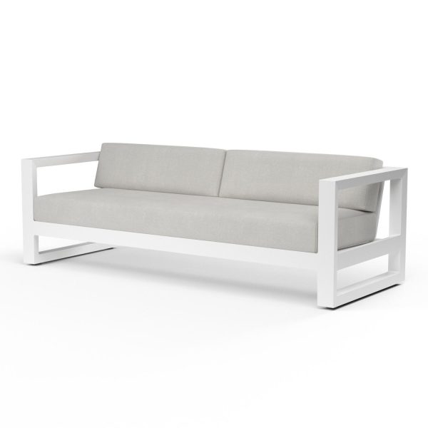 Newport Aluminum Sofa in Frost/Cast Silver by Sunset West