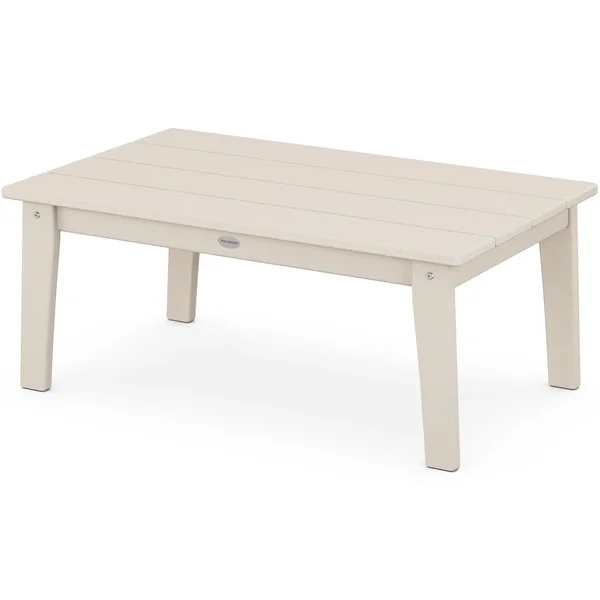 Lakeside 36 X 22 Inch Rectangular Recycled Plastic Coffee Table in Sand by POLYWOOD