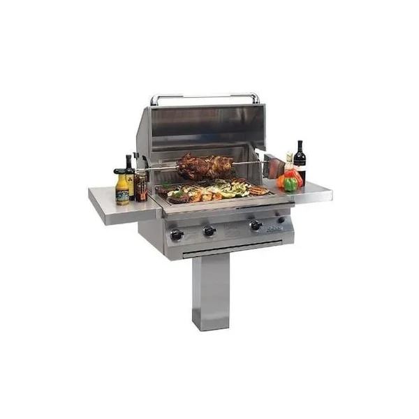 Solaire 30 Inch All Convection Natural Gas Grill With Rotisserie On In-Ground Post - SOL-AGBQ-30-IGP-NG