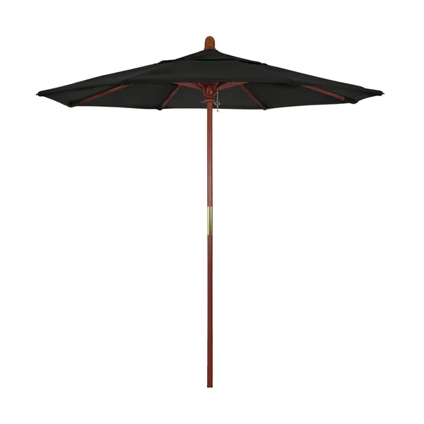 California Umbrella 7.5 Ft. Octagonal Hardwood Patio Umbrella W/ Push Lift & Hardwood Ribs - Sunbrella Canvas Black Canopy