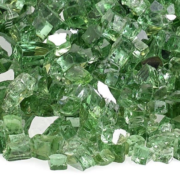 BBQGuys Signature 1/4-Inch Evergreen Reflective Fire Glass - 10 Pounds