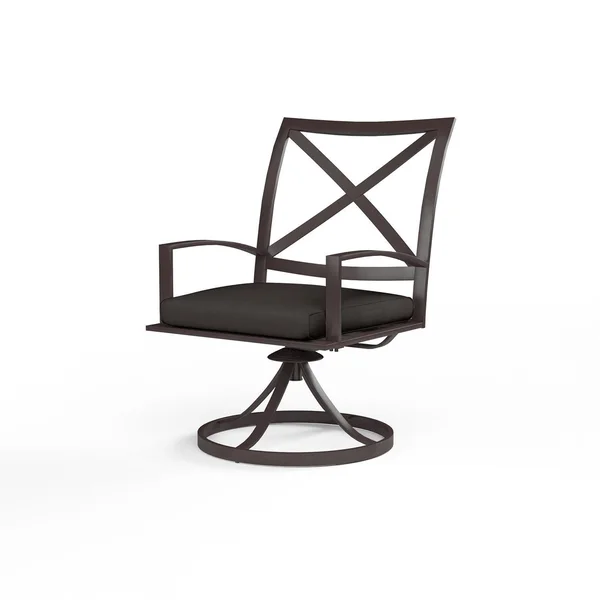 La Jolla Aluminum Patio Swivel Dining Chair in Spectrum Carbon w/ Self Welt By Sunset West