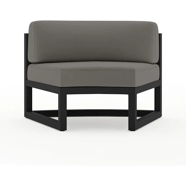 Misty Cove Aluminum Curve Seat - Set of 2 in Black/Canvas Charcoal by Lakeview Outdoor Designs