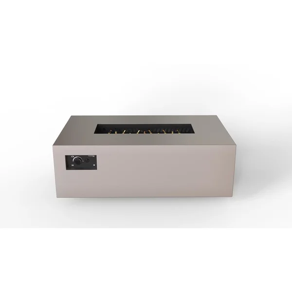 AON 48 Inch Rectangular Powder Coated Steel Natural Gas Fire Pit Table in Sand Pebble by Warming Trends