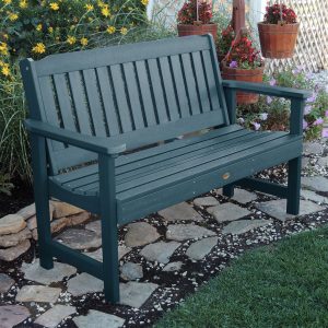 Hart Lane 5 Ft Recycled Plastic Garden Bench in Nantucket Blue by Lakeview Outdoor Designs