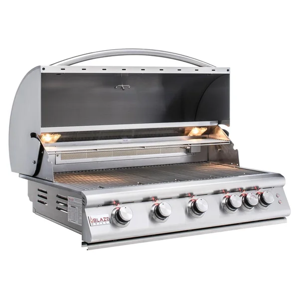 Blaze LTE 40-Inch 5-Burner Built-In Natural Gas Grill w/ Rear Infrared Burner & Grill Lights - BLZ-5LTE2-NG