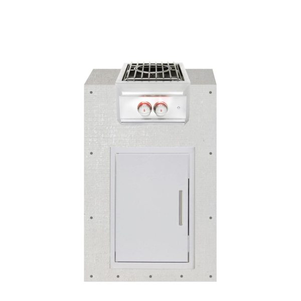 BBQGuys Signature 24-Inch Ready for Finish Outdoor Kitchen Module w/ Blaze Professional LUX Propane Power Burner & Single Access Door