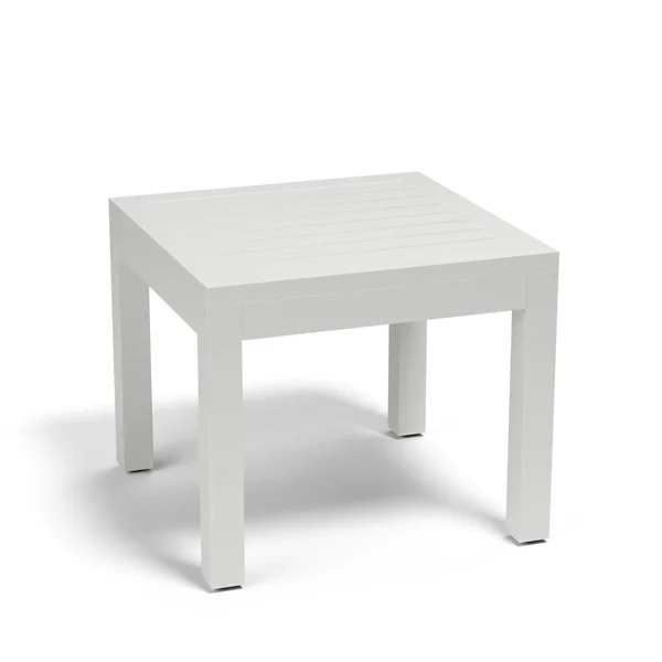 Naples 21 Inch Square Aluminum End Table in Satin White by Sunset West