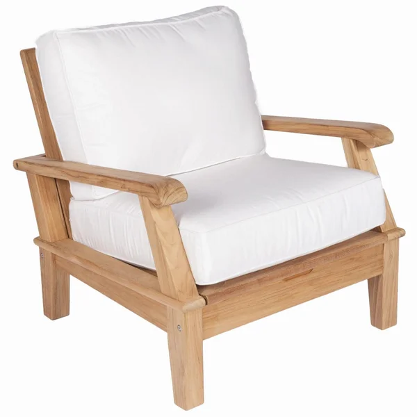 Miami Teak Club Chair in Canvas Natural by Royal Teak Collection