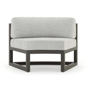 Misty Cove Aluminum Curve Seat - Set of 2 in Slate/Cast Silver by Lakeview Outdoor Designs