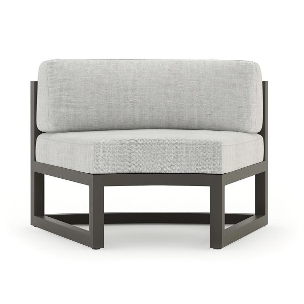 Misty Cove Aluminum Curve Seat - Set of 2 in Slate/Cast Silver by Lakeview Outdoor Designs