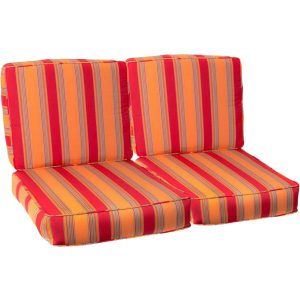 Sunbrella Bravada Salsa 4 Piece Medium Outdoor Replacement Loveseat Cushion Set W/ Piping By BBQGuys Signature