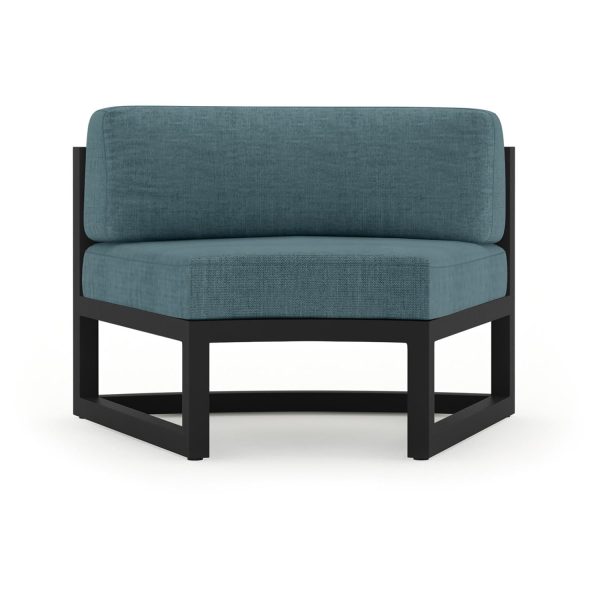 Misty Cove Aluminum Curve Seat - Set of 2 in Black/Cast Lagoon by Lakeview Outdoor Designs