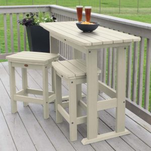 Hart Lane 3 Pc Recycled Plastic Counter Height Dining Set in Whitewash by Lakeview Outdoor Designs