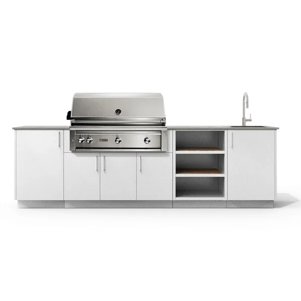 Urban Bonfire Mist 42 Outdoor Kitchen w/ Lynx Propane Grill, Sink, Keon Dekton Countertop & Chantilly Finish - B-Mist-42-Lynx-Keon-Chantilly