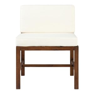 Bellelot Acacia Sectional Armless Club Chair in Dark Brown/Cream by Ultimate Patio