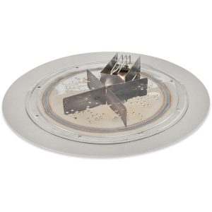 The Outdoor GreatRoom Company Crystal Fire Plus 24 Inch Flat Round 55,000 BTU Propane Fire Pit Burner Kit w/ Direct Spark Ignition - Stainless Steel