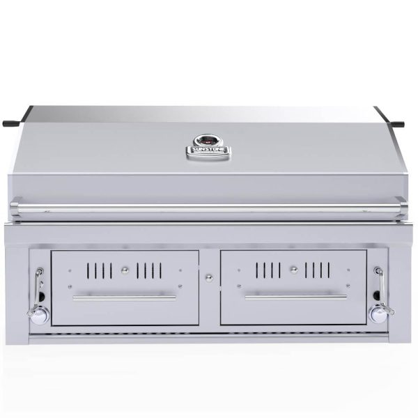 Sunstone Series 42 Inch Natural Gas Hybrid Dual Zone Charcoal/Wood Burning Grill - EMCHDZ42-NG