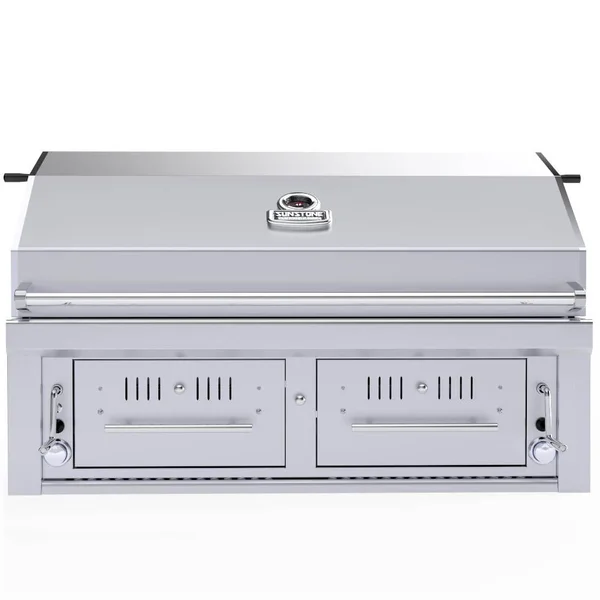 Sunstone Series 42 Inch Natural Gas Hybrid Dual Zone Charcoal/Wood Burning Grill - EMCHDZ42-NG