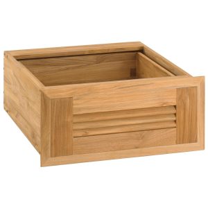 Pacific Teak Louvered 18-Inch Teak Wood Single Access Drawer - UD1-18L