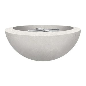 Valley Bay 29 Inch Round GFRC Propane Fire Bowl in White by Lakeview Outdoor Designs