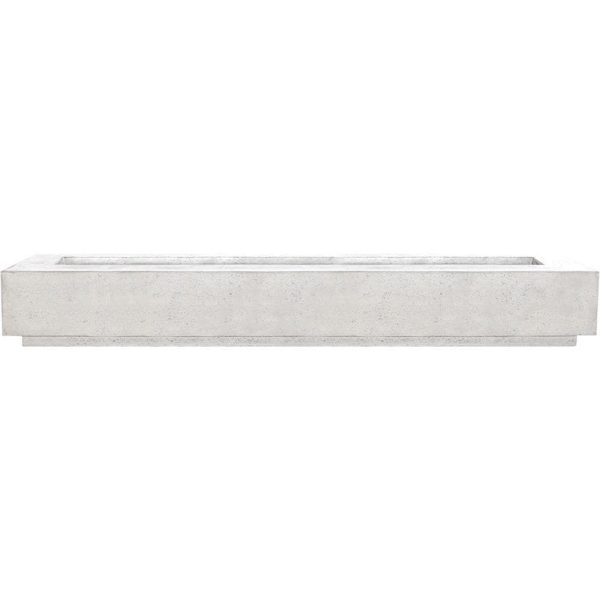 Cascata Bay 110 Inch Rectangular GFRC Propane Fire Pit Table in Ultra White by Lakeview Outdoor Designs