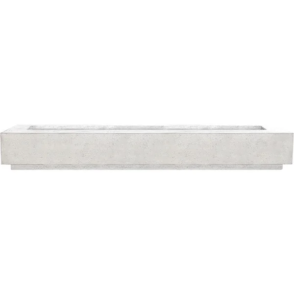 Cascata Bay 110 Inch Rectangular GFRC Propane Fire Pit Table in Ultra White by Lakeview Outdoor Designs