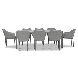Starlook Bay 9 Pc Aluminum Dining Set in Slate by Lakeview Outdoor Designs