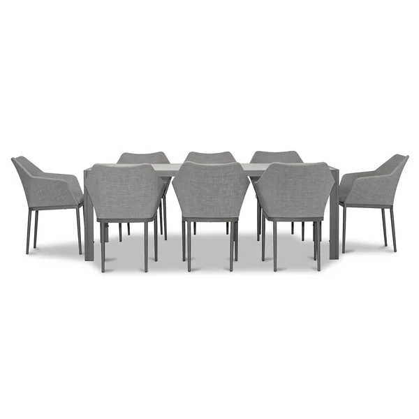 Starlook Bay 9 Pc Aluminum Dining Set in Slate by Lakeview Outdoor Designs