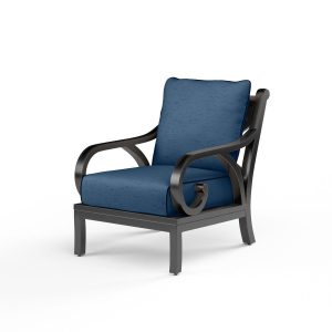 Monterey Aluminum Patio Club Chair in Spectrum Indigo w/ Self Welt By Sunset West