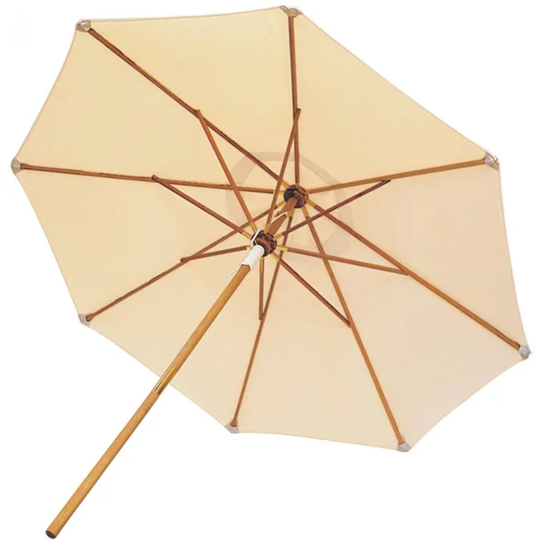 10 Ft. Octagonal Teak Patio Umbrella W/ Push Lift By Royal Teak Collection - Off-White Canopy