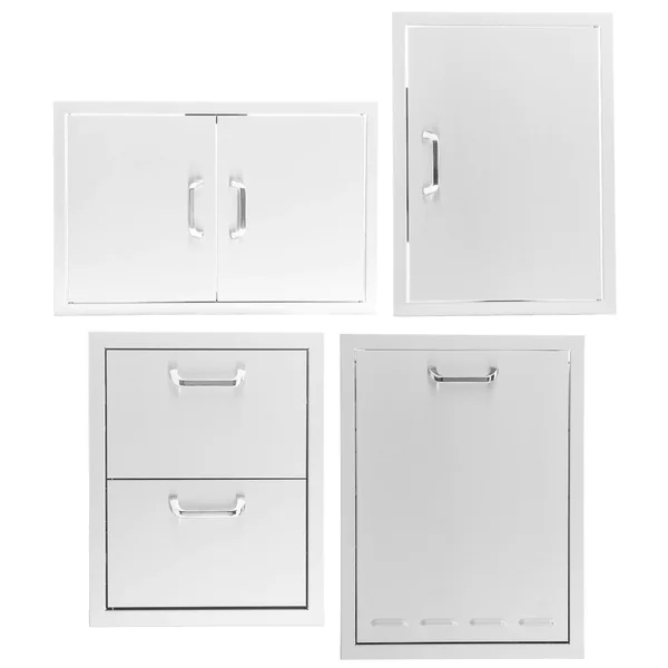 BBQGuys Signature 4-Piece 32-Inch Double Access Door Outdoor Kitchen Storage Package - Traditional - BBQ-260-AD32-4PC