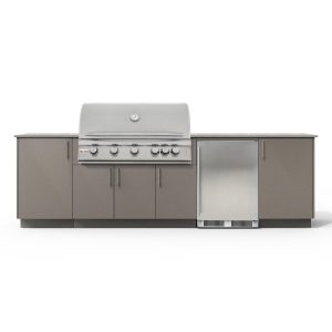 Urban Bonfire Horizon 40 Outdoor Kitchen w/ Blaze LTE Propane Grill, Refrigerator, Keon Dekton Countertop & Clay Finish - B-Horizon-40-Blaze-Keon-Clay