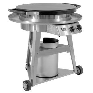 EVO Professional Wheeled Cart Flattop Natural Gas Grill w/ Non-Stick Ceramic Clad Coating - 10-0002-NG