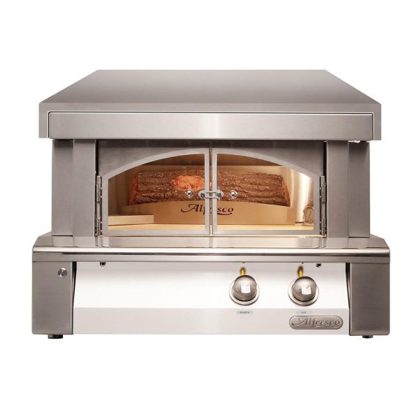 Alfresco 30-Inch Freestanding Countertop Natural Gas Outdoor Pizza Oven Plus in Signal White Gloss - AXE-PZA-NG-S9003