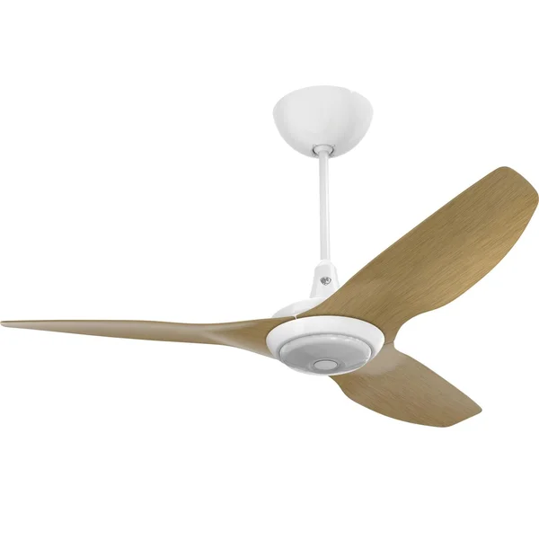 Big Ass Fans 52-Inch Haiku Ceiling Fan Universal Mount W/12-Inch Downrod & Downlight in White/Caramel - MK-HK4-042506A259F504G10I12S2