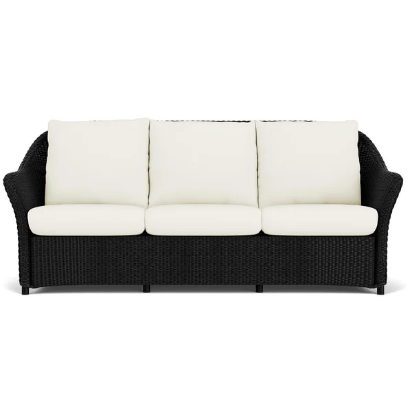 Weekend Retreat Lloyd Loom Sofa in Ebony/Sailcloth Salt by Lloyd Flanders
