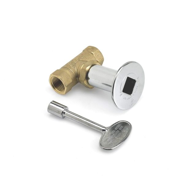 BBQGuys Signature 1/2-Inch Straight Key Valve W/ Chrome Plated Cover & Key - AFG-KEYVALVE