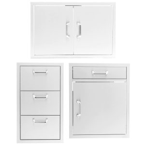 BBQGuys Signature 3-Piece 32-Inch Double Access Door Outdoor Kitchen Storage Package - Traditional - BBQ-260-AD32-3PC