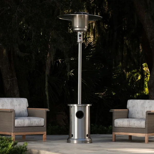 Ultimate Patio 48,000 BTU Propane Outdoor Patio Heater w/ Table - Stainless Steel - SC65044