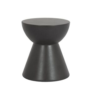 Bazaar 17 Inch Round Fiber Concrete End Table in Dark Gray by Sunset West