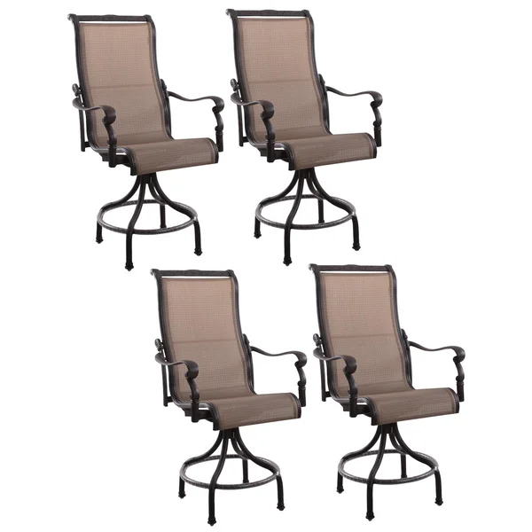 Monterey Cast Aluminum 4 Pc Set Swivel Counter Height Bar Stool Set in Antique Bronze/Irish Mix by Darlee